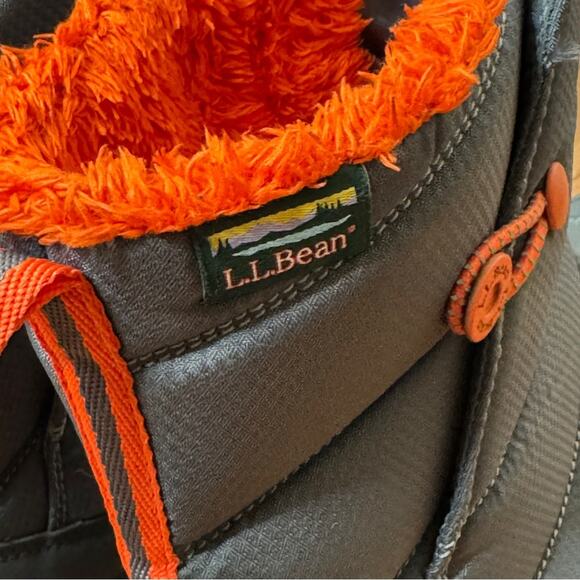 L.L.Bean Kids Ultralight Winter Boot Gray/Orange Size 6 - Picture 5 of 6